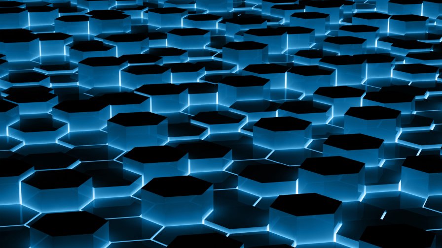 3D Blue Honeycomb
