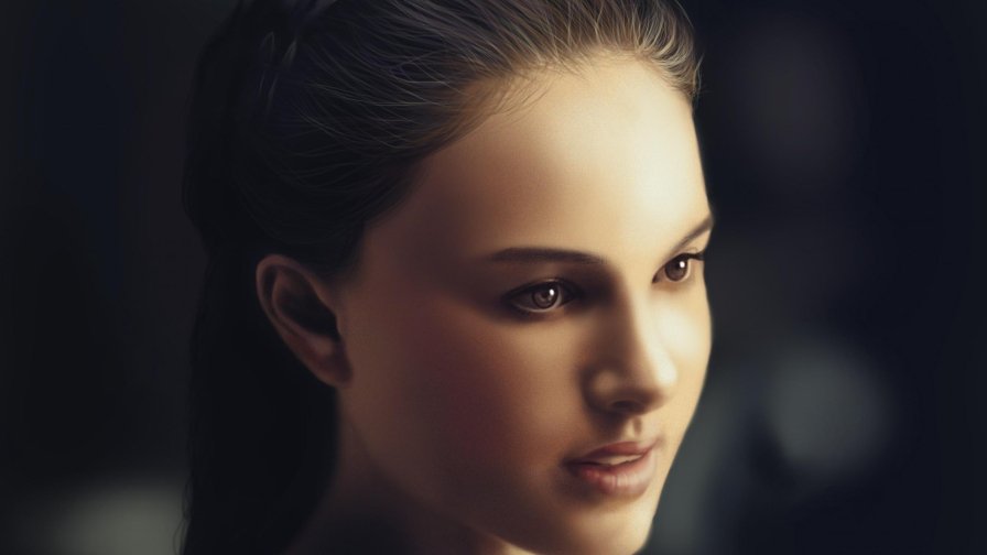 3D Face of Girl Natalie Portman