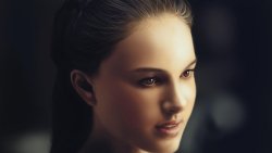 3D Face of Girl Natalie Portman