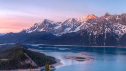 Amazing Beautiful Mountain Valley with Lake and Old Forest