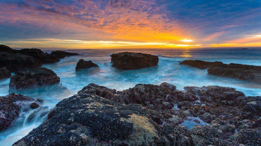Amazing Beautiful Sunset and Big Stones