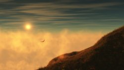 Amazing Fantasy Landscape and Bird