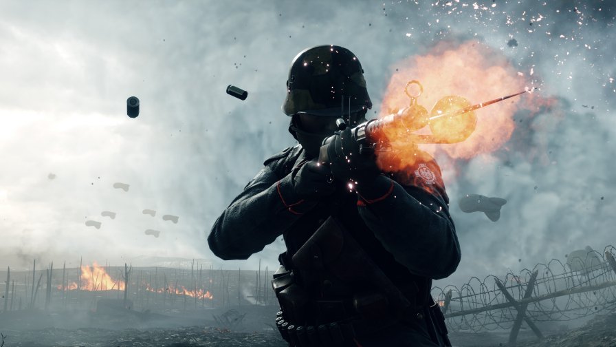 Battlefield 1 Enemy Germany Soldier with a Weapon in World War I