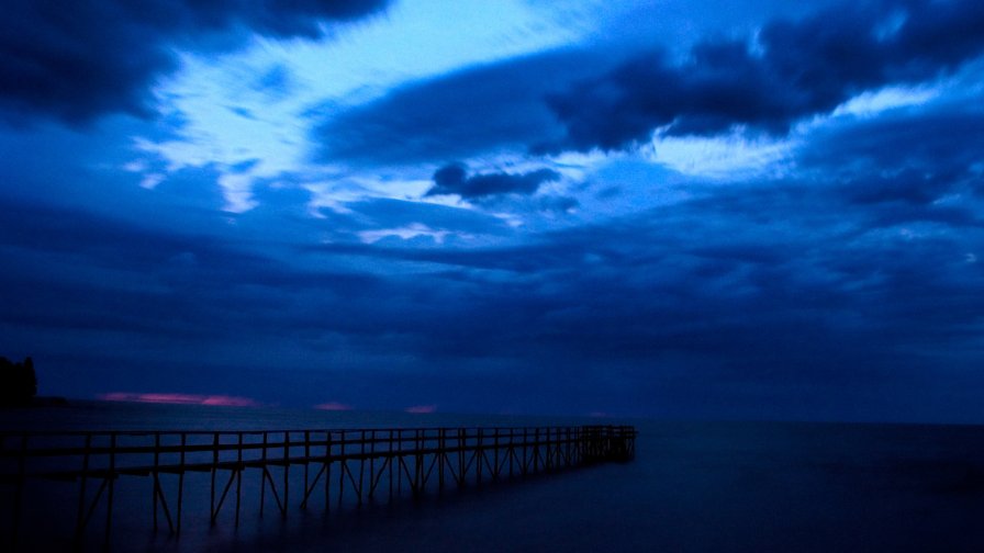 Black and Blue Dark Night