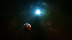 Cold Blue Rays in the Space