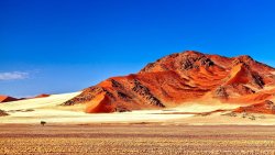 Desert and Beautiful Orange Mountains