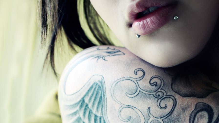 Emo Piercing Tattoo Girl