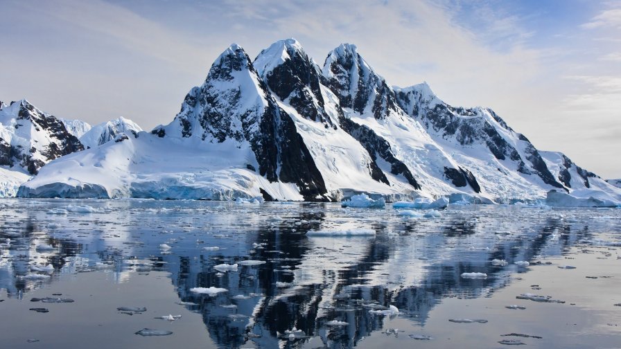 Ice Mountains and Ocean Skyscapes