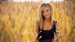 Pretty Teen Cute Blonde Girl with Pure Hair