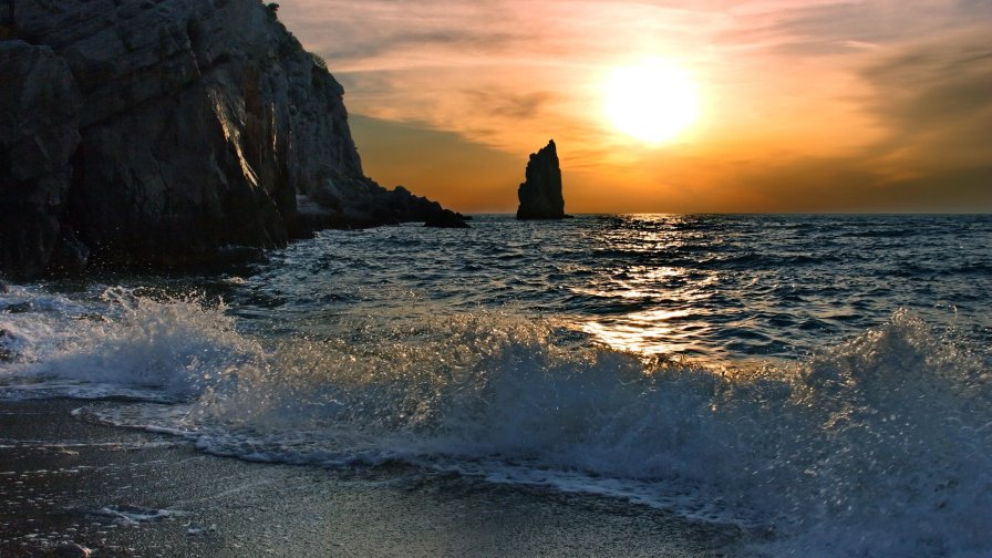 Sunset Beach and Waves