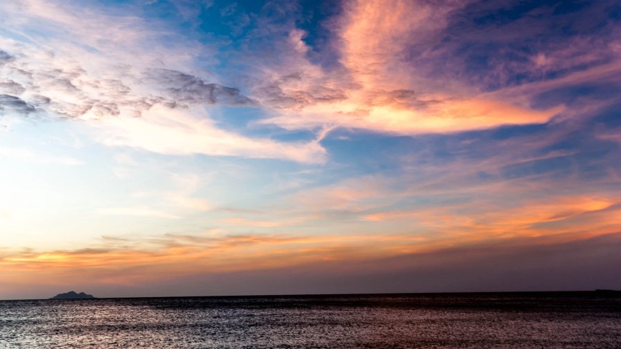 Sunset Purple Sky and Sea