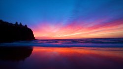 Wonderful Pink Sunset and Sea