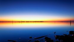 Wonderful Twilight Sunset Near Lake