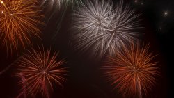 Beautiful Fireworks and Sparks in Sky