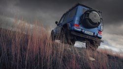 Blue Mercedes Benz G AMG in Field